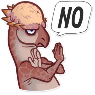 🙅 NO 恐竜, だめ, 拒否, 漫画, 動物 telegram sticker