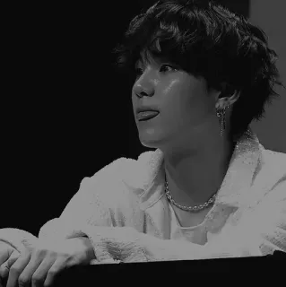 ➖ Suga suga, min yoongi, kpop, sänger, musiker, männlich, monochrom telegram sticker