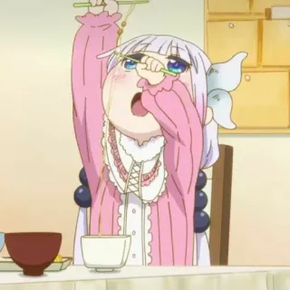 🍮 Kanna Miss Kobayashi's Dragon Maid Anime, Kanna, Dragon, Manger, Nouilles telegram sticker