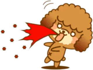 💥 cão, poodle, bonito, bravo, vermelho, desenho animado, sangue telegram sticker