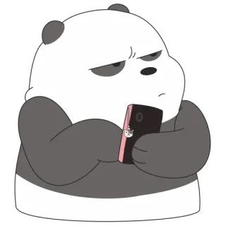 😤 Panda We Bare Bears Panda, Beruang, Kartun, Telepon, Marah, Bosan telegram sticker