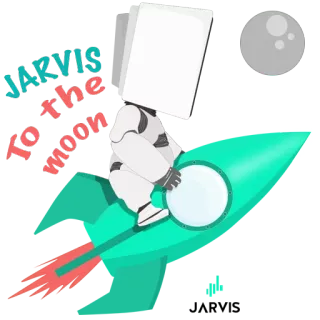 🚀 JARVIS
to the moon Jarvis, Mond, Roboter, Rakete, Cartoon whatsapp sticker