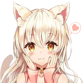 😊 Anime, Katzenmädchen, Süß, Kawaii, Manga, Mädchen, Neko whatsapp sticker