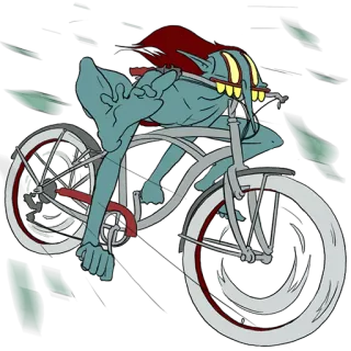 🚲 duende, bicicleta, monstro, andando, fantasia, criatura telegram sticker