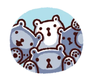 😳 곰, 귀여운, 만화, 동물, 스티커 telegram sticker