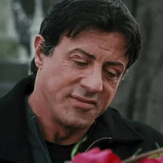 🌑 Rocky Balboa Rocky sad, flowers, emotional, film, movie telegram sticker