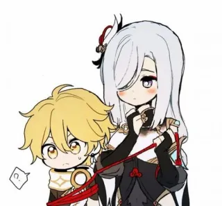 🦮 Aether Anime, Spiel, Genshin Impact, Aether, Shenhe telegram sticker