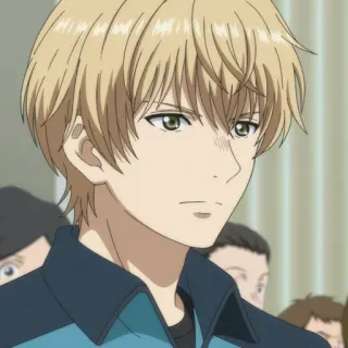 🙂 Anime, Blonde Haare, Grüne Augen, Männlich, Charakter, Person, Jugend telegram sticker