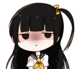😕 anime, girl, disappointed, cute, manga, sticker whatsapp sticker