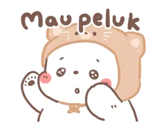 💬 Mau peluk fofo, urso, abraço, kawaii, desenho animado telegram sticker