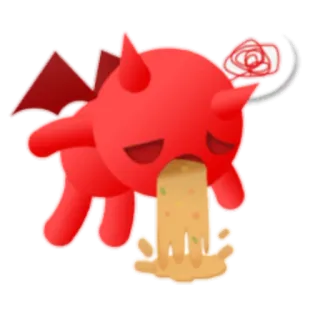 🤢 악마, 아픈, 구토, 만화, 악령 telegram sticker