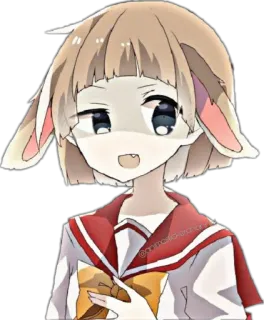 🤨 Anime, Fille, Lapin, Oreilles, Mignon, Rouge, Blanc telegram sticker