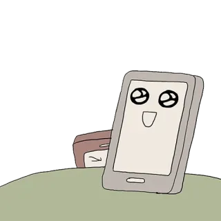 😳 téléphone, mobile, smartphone, dessin animé, technologie telegram sticker