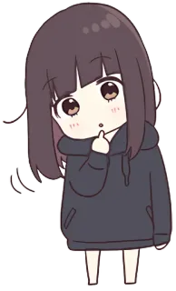 😶 Anime, Chibi, Lindo, Chica, Dibujo animado, Personaje, Ilustración telegram sticker