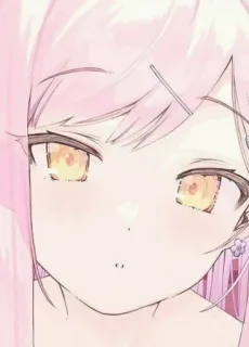 🩰 anime, girl, pink hair, cute, kawaii, manga telegram sticker