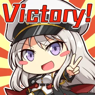 ✌️ Victory! Anime, Victoire, Signe de paix, Chibi, Fille, Officier whatsapp sticker