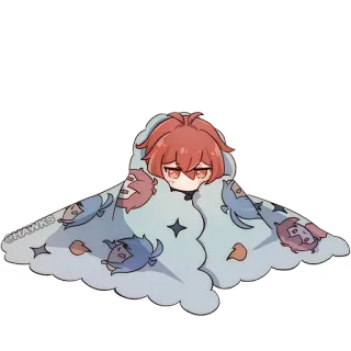 😶 Diluc diluc, anime, manga, genshin impact, video game, cute telegram sticker