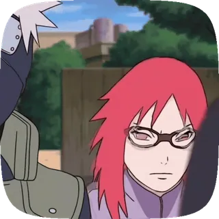 ☀️ Karin Naruto Anime, Ninja, Karin, Kính, Tóc Đỏ, Naruto whatsapp sticker