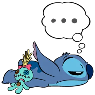 😞 Stitch schlafen, Cartoon, Lilo und Stitch, Traum, süß, Disney telegram sticker