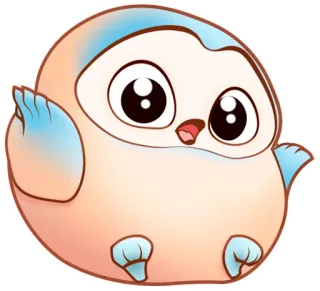 ⁉️ sowa, słodki, ptak, zwierzę, chibi, kawaii telegram sticker