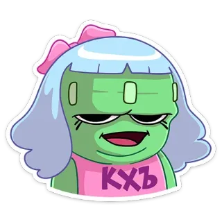 ☺️ КХЪ dessin animé, personnage, drôle, autocollant, fille, mignon telegram sticker