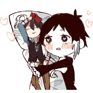 😍 Anime, Süß, Cartoon, Freundschaft, Liebe telegram sticker