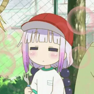🍥 Kanna Kamui Miss Kobayashi's Dragon Maid Anime, Kanna, Süß, Drache, Maid, Kawaii whatsapp sticker