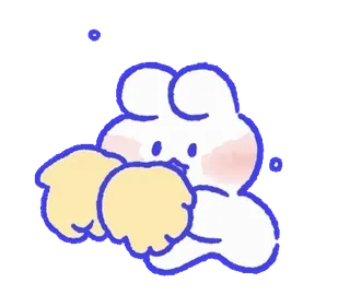 💬 cute, bunny, animal, cartoon, kawaii, sticker telegram sticker