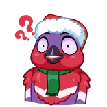 🤔 burung beo, natal, topi santa, liburan, burung, kartun, syal telegram sticker
