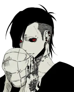 🤔 Uta Tokyo Ghoul anime, manga, uta, tokyo ghoul, character telegram sticker