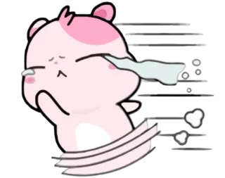 😭 lucu, sedih, menangis, kawaii, merah muda, beruang, binatang telegram sticker
