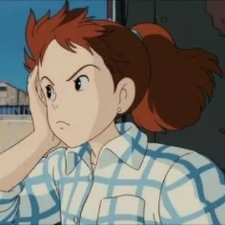 😒 anime, ragazza, seria, cartoni animati, ritratto telegram sticker