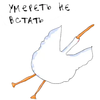 ☠ Умереть не встать 거위, 새, 러시아어, 슬랭, 만화, 일러스트 telegram sticker