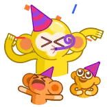 🥳 monkey, party, celebration, hat, cartoon, animal telegram sticker
