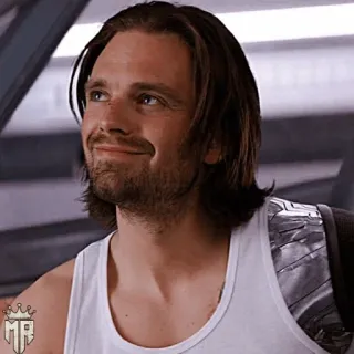 🎖 Bucky Barnes bucky barnes, sebastian stan, marvel, lächeln, winter soldier telegram sticker