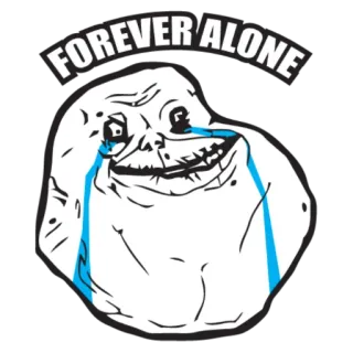 🥲 FOREVER ALONE meme, forever alone, internet, sad, lonely whatsapp sticker