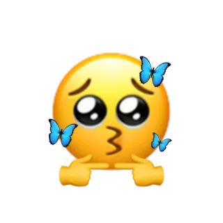 🥺 Emoji, Kupu-kupu, Lucu, Malu telegram sticker
