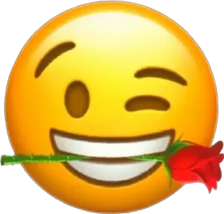 🌹 emoji, smiley, flower, rose, winking telegram sticker
