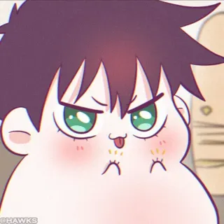 ⚫️ marah, kartun, lucu, chubby, stiker telegram sticker