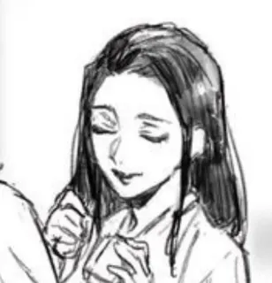 ✨ vrouw, schets, tekening, anime, meisje, portret telegram sticker