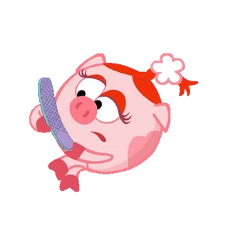 💅 cochon, dessin animé, mignon, beauté, lime à ongles whatsapp sticker