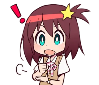 💡 anime, girl, exclamation, cute whatsapp sticker