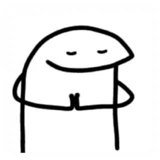 😀 sticker, cartoon, line art, illustration, meditation, calm telegram sticker