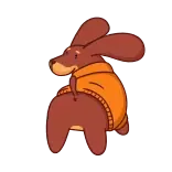 😏 Cartoon, Dier, Hond, Beledigend gebaar, Middelvinger telegram sticker