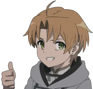 👍 애니메이션, 캐릭터, 엄지 척, 웃는 telegram sticker