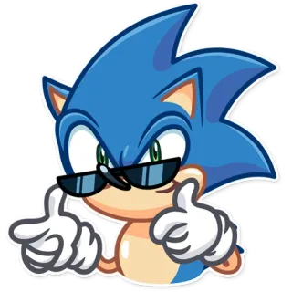 😎 Sonic sonic the hedgehog, sonic, pollice in su, cool, occhiali da sole, gioco, sega telegram sticker