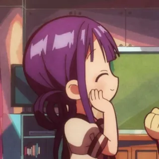 ✖ Yashiro Nene Toilet-bound Hanako-kun Anime, Mangá, Yashiro Nene, uniforme escolar, cabelo roxo, sorrindo, fofa telegram sticker