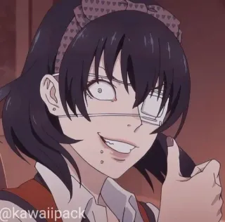 🥢 @kawaiipack anime, girl, eyepatch, thumbs up, kawaii telegram sticker
