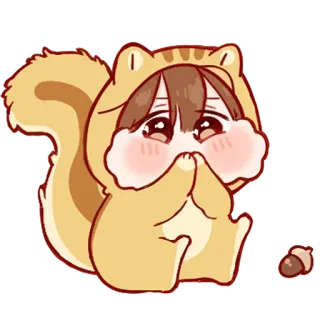 🍬 squirrel, anime, cute, kawaii, cartoon, animal, chibi telegram sticker
