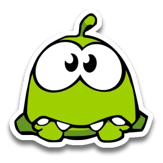 😟 Om Nom Cut the Rope lindo, dibujos animados, verde, monstruo, Om Nom, Cut the Rope, videojuego whatsapp sticker